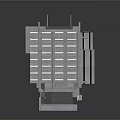 Gray Industrial Interior With Large Pipes Control Console And Spacious Area