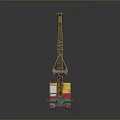 Yellow and Red Tracked Industrial Crane with Extended Boom Lifting Heavy Load