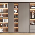 Bookcase Display Cabinet Freestanding Bookcase Bookshelf Book Decoration Decorative Cabinet Whole Wall Bookcase 3d model