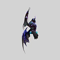 Game And Movie Character With Massive Purple Wings Demonic Form And Green Glowing Weapon