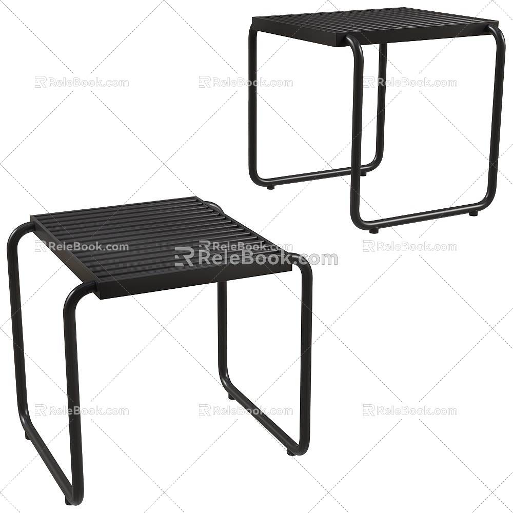 Bench Modern Black Stool 18 3d model