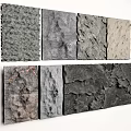 Building Exterior Wall Various Textured Material Samples With Different Surface Finishes 3d model