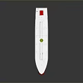 White And Red Tanker Ship Model With Deck Structure And Green Area 3d model