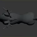 Minimalist Grey Deer Sculpture 3D Model with Elegant Pose and Sleek Design