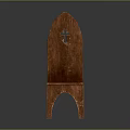 Wooden Church Furniture Chair With Cross Design And Arched Backrest Details