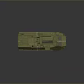 Green Six Wheeled Military Tank With Roof Mounted Machine Gun And Exterior Details