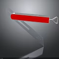Metal Scraping Tool With Red Section And Stainless Steel Blade Featuring Measuring Scale