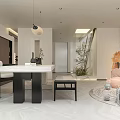 Modern Living Room Interior With Pink Bean Bag Round Rug Green Plant And Pendant Lights