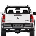 Mitsubishi White Pickup Truck with Black Wheels Rugged Design and Cargo Bed