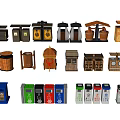 New Chinese trash can outdoor classification trash can environmental protection box 3d model