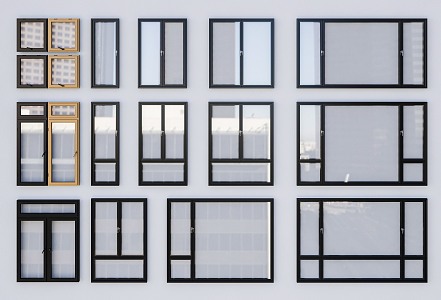 Modern windows 3d model