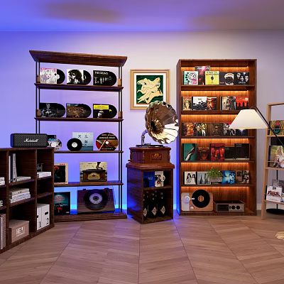 Retro studio background 3d model