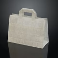 Light Beige Paper Shopping Bag With Handheld Handle And Woven Texture