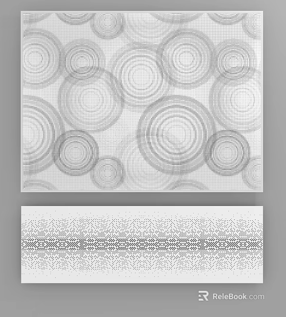 Decorative Geometric Abstract Artwork With Concentric Circles And Intricate Borders 3d model