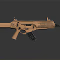 Modern Tactical Rifle with Tan Finish Rail System and Grip Design Features