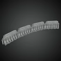 Gray Curved Road Infrastructure Component For Drainage And Curb Applications