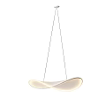 Multiple Hanging Modern White Pendant Lights With Curved And Circular Frosted Shades