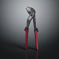 Adjustable Pliers as Essential Hardware Tools with Red Handles and Metal Jaws 3d model