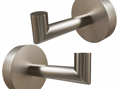 Brushed Stainless Steel Wall Mounted Hooks With Modern Design For Home Use 3d model