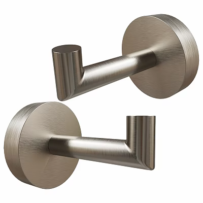 Brushed Stainless Steel Wall Mounted Hooks With Modern Design For Home Use 3d model