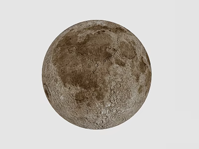Detailed View Of The Moon Surface With Cratered Texture And Natural Features 3d model
