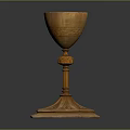 Elegant Golden Home Decor Chalice With Intricate Carved Patterns And Octagonal Base