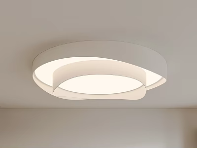 Modern Minimalist Circular Curved Ring Design Ceiling Light With Soft Warm Illumination 3d model
