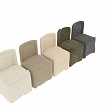 Modern Beige Leisure Chair with Linen Upholstery and Curved Backrest Design