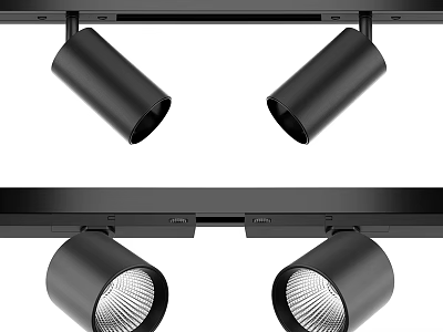 Sleek Black LED Downlights And Spotlights For Modern Home Ceiling Lighting 3d model