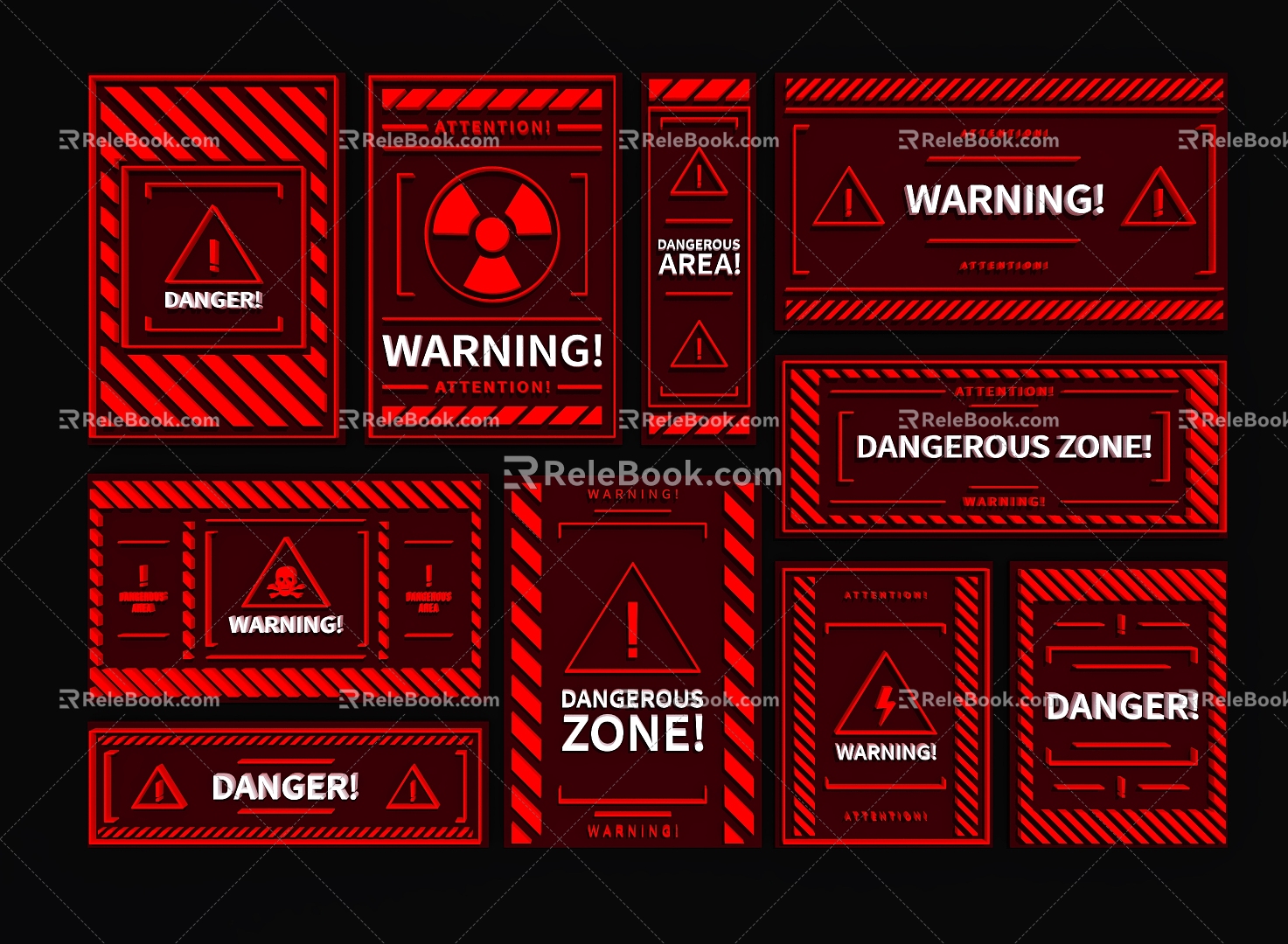 Sci-tech elements Sci-tech circuit alarm interface Sci-tech circuit danger prompt interface 3d model