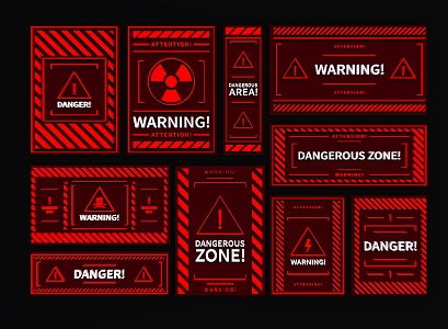 Sci-tech elements Sci-tech circuit alarm interface Sci-tech circuit danger prompt interface 3d model