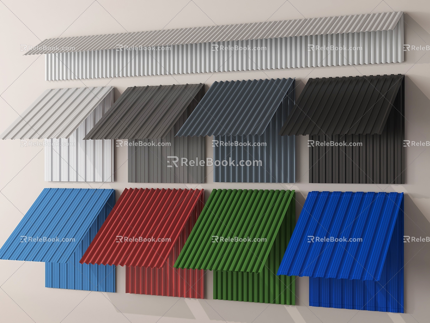 Modern Tile Glazed Tile Resin Tile Metal Tile 3d model