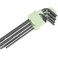 High Quality Black Hex Key Wrench Set with Green Holder and Multiple Sizes 3d model