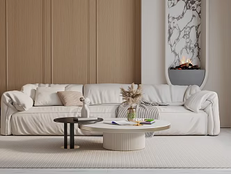 Modern three-seat sofa 3d model