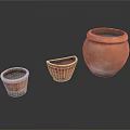 Handcrafted Clay Pottery Sculptures in Three Different Sizes with Smooth and Textured Details