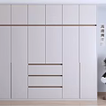 Modern White High-Gloss Wardrobe With High-Density Board Doors And Drawers Storage 3d model