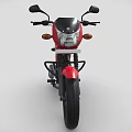 Red Motorcycle with Black Seat Wheels and Classic Design Features