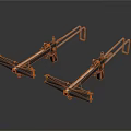 Two Industrial Metal Clamps With Sturdy Steel Construction And Modern Design