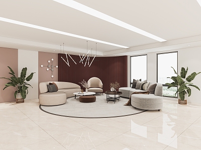 modern leisure area reception hall leisure area 3d model