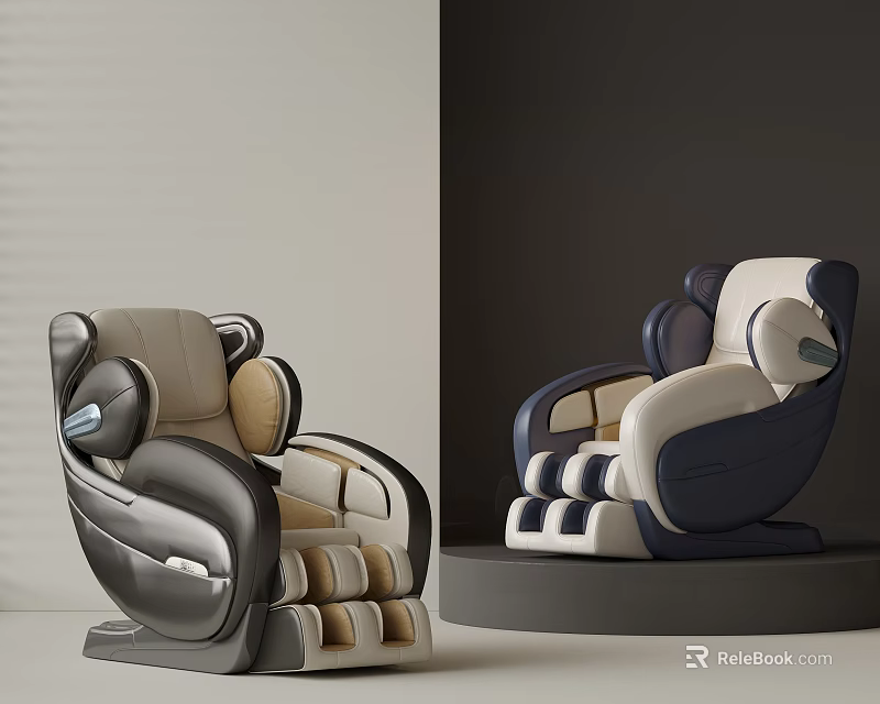 Modern Ergonomic Massage Chair With Stylish Design And Comfortable Leather Cushions 3d model 