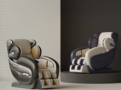 Modern Ergonomic Massage Chair With Stylish Design And Comfortable Leather Cushions 3d model