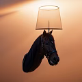 Horse Head Design Wall Lamp with Transparent Lampshade in Warm Ambient Lighting