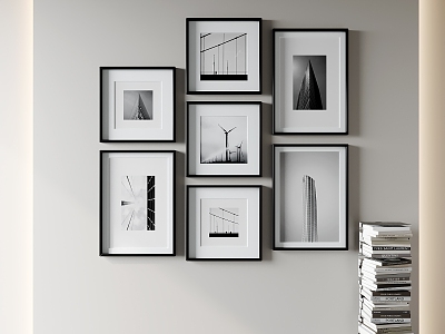 Modern Decorative Painting Black and White Decorative Painting 3d model