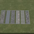 Natural Stone And Wooden Planks Outdoor Flooring With Various Textures And Grass Strips