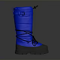 Stylish Blue High Top Boots With Black Laces And Sturdy Rubber Sole