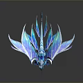 Icy Blue Crystal Dragon Game Movie Character With Spread Wings And Shiny Scales