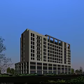 Modern High Rise Building with Shower Sauna Facilities and Glass Curtain Wall Design