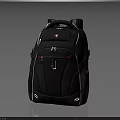 Practical Black Backpack With Red Accents Multiple Pockets Zipper Design For Daily Use 3d model