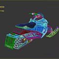 Yamaha Blue Snowmobile With White Seat Modern Design And Snow Tracks