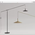 Modern Contemporary Floor Lamp With Black Gold Metal Adjustable Arm Sleek Design